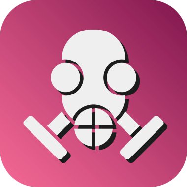 Kişisel ve Ticari Kullanım İçin Gaz Maskesi Vektörü Glyph Gradyan Arkaplan Simgesi