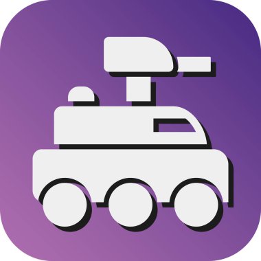 Kişisel ve ticari kullanım için Zırhlı Van Vector Glyph Gradyan Arkaplan Simgesi