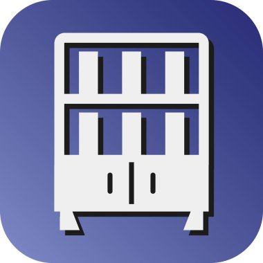 Kişisel ve Ticari Kullanım için Kitap rafı Vektörü Glyph Gradyan Arkaplan Simgesi