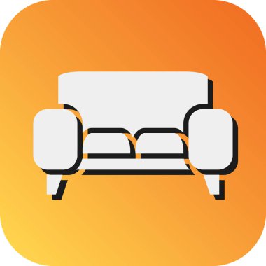 Kişisel ve ticari kullanım için Kanepe Vektörü Glyph Gradyan Arkaplan Simgesi