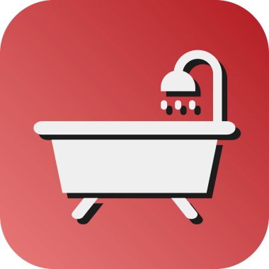 Kişisel ve ticari kullanım için Bath Küvet Vektörü Kabartma Gradyan Arkaplan Simgesi