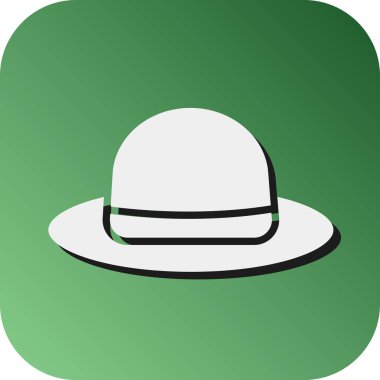 Kişisel ve Ticari Kullanım için Beyaz Şapka Vektörü Glyph Gradyan Arkaplan Simgesi