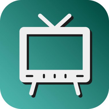 Kişisel ve ticari kullanım için Televizyon Vektörü Glyph Gradyan Arkaplan Simgesi