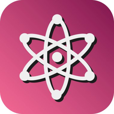 Kişisel ve Ticari Kullanım İçin Atom Vektörü Glyph Gradyan Arkaplan Simgesi