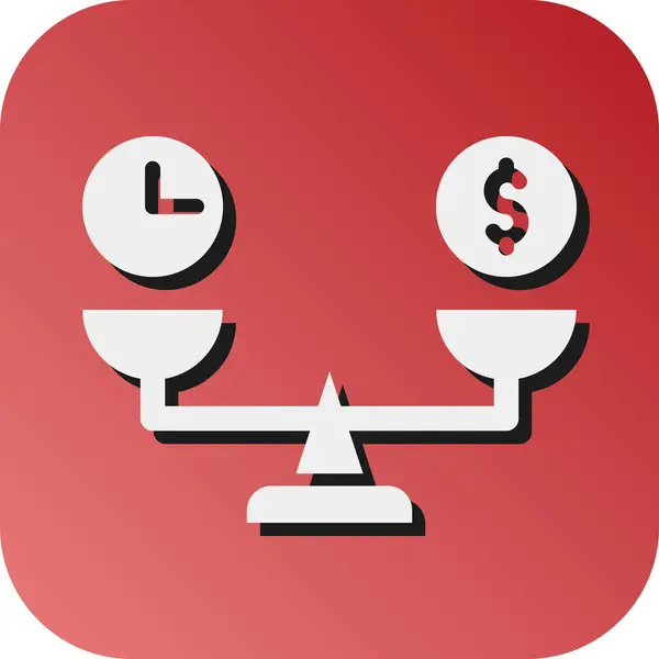 Tiempo Dinero Vector Glyph Gradient Icono Fondo Para Uso Personal Ilustraciones de stock libres de derechos