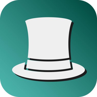 Kişisel ve ticari kullanım için Top Hat Vektörü Glyph Gradyan Arkaplan Simgesi