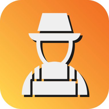 Kişisel ve ticari kullanım için Çiftçi Vektörü Glyph Gradyan Arkaplan Simgesi