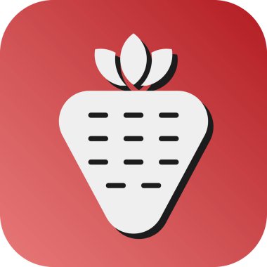 Kişisel ve ticari kullanım için Çilek Vektörü Glyph Gradyan Arkaplan Simgesi