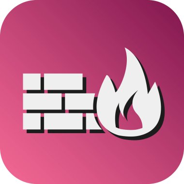 Kişisel ve Ticari Kullanım İçin Güvenlik Duvarı Vektörü Glyph Gradyan Arkaplan Simgesi