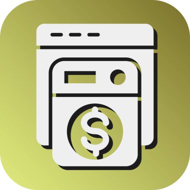 Para Aklama Vektörü Glyph Gradyan Kişisel ve Ticari Kullanım Simgesi