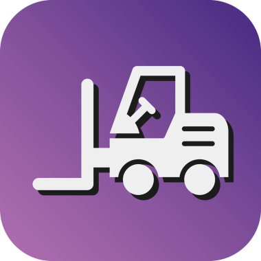 Kişisel ve ticari kullanım için Forklift Vektörü Gradyan Arkaplan Simgesi
