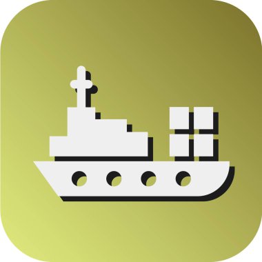 Kişisel ve Ticari Kullanım için Kargo Gemisi Vektörü Glyph Gradyan Arkaplan Simgesi