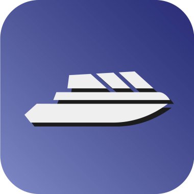 Kişisel ve Ticari Kullanım İçin Küçük Yat Vektörü Glyph Gradyan Arkaplan Simgesi