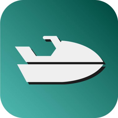 Kişisel ve ticari kullanım için Jet Kayağı Vektörü Glyph Gradyan Arkaplan Simgesi