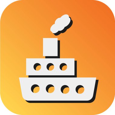 Vapur Vektörü Gradyan Arkaplan Simgesi Kişisel ve Ticari Kullanım İçin