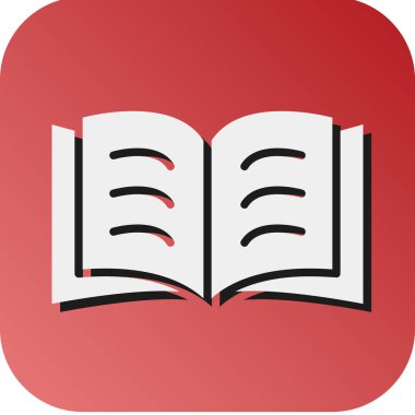 Kişisel ve ticari kullanım için Kitap Vektörü Glyph Gradyan Arkaplan Simgesi