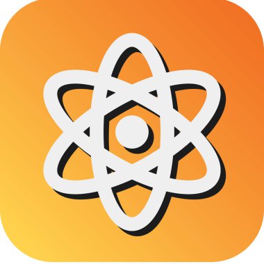 Kişisel ve Ticari Kullanım İçin Atom Vektörü Glyph Gradyan Arkaplan Simgesi