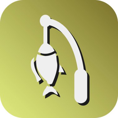 Kişisel ve Ticari Kullanım İçin Balıkçılık Vektörü Glyph Gradyan Arkaplan Simgesi