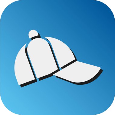 Kişisel ve ticari kullanım için Beyzbol Cap Vektörü Glyph Gradyan Arkaplan Simgesi