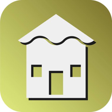 Kişisel ve Ticari Kullanım İçin Kulübe Vektörü Glyph Gradyan Arkaplan Simgesi