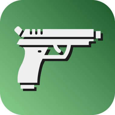 Kişisel ve Ticari Kullanım İçin Tabanca Vektörü Glyph Gradyan Arkaplan Simgesi