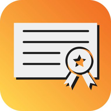 Kişisel ve Ticari Kullanım İçin Sertifika Vektörü Glyph Gradyan Arkaplan Simgesi