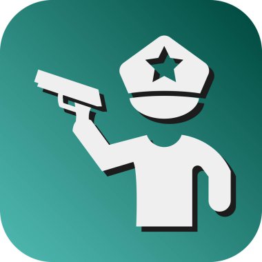 Polis memuru Silah Vektörü Glyph Gradyan Arkaplan Simgesi Kişisel ve Ticari Kullanım İçin