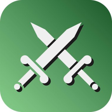 Kişisel ve Ticari Kullanım İçin İki Kılıç Vektörü Gradyan Arkaplan Simgesi