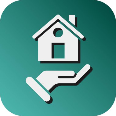 Kişisel ve ticari kullanım için Ev Sigortası Vektörü Glyph Gradyan Arkaplan Simgesi