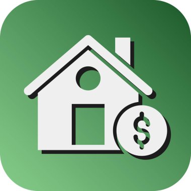 Kişisel ve ticari kullanım için Ev Kredisi Vektörü Glyph Gradyan Arkaplan Simgesi