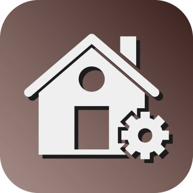 Kişisel ve ticari kullanım için Ev Ayarlama Vektörü Glyph Gradyan Arkaplan Simgesi