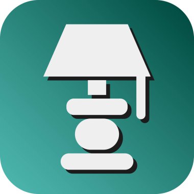 Kişisel ve Ticari Kullanım İçin Masa Lambası Vektörü Glyph Gradyan Arkaplan Simgesi