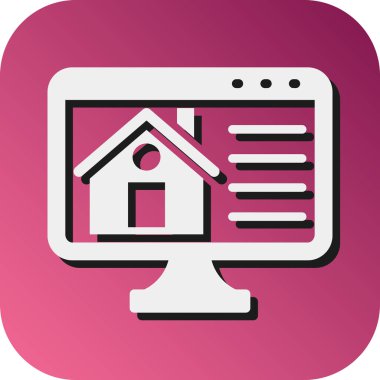 Kişisel ve Ticari Kullanım İçin Gayrimenkul Web Sitesi Vektör Gradyan Arkaplan Simgesi