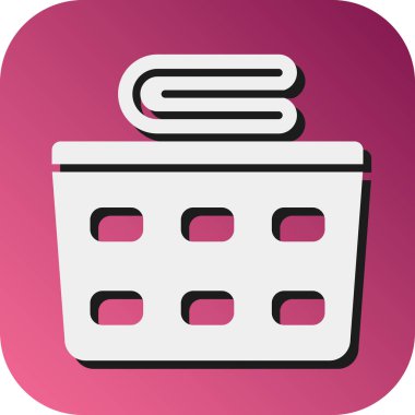 Kişisel ve Ticari Kullanım İçin Çamaşır Sepeti Vektörü Gradyan Arkaplan Simgesi