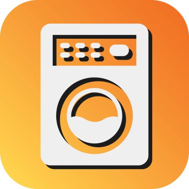 Kişisel ve ticari kullanım için Çamaşır Makinesi Vektörü Gradyan Arkaplan Simgesi