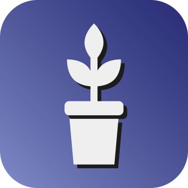 Kişisel ve Ticari Kullanım İçin Bitki Vektörü Glyph Gradyan Arkaplan Simgesi