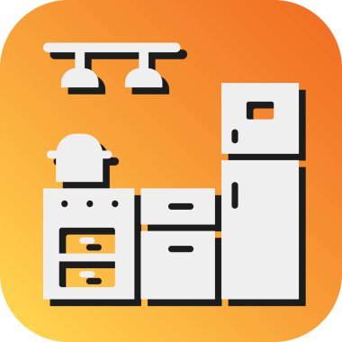 Kişisel ve ticari kullanım için Mutfak Vektörü Glyph Gradyan Arkaplan Simgesi