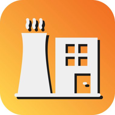 Kişisel ve ticari kullanım için Elektrik Santrali Vektörü Gradyan Arkaplan Simgesi