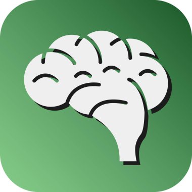 Kişisel ve ticari kullanım için Beyin Vektörü Glyph Gradyan Arkaplan Simgesi