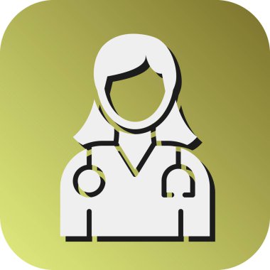 Kadın Doktor Vektör Glyph Gradyan Kişisel ve Ticari Kullanım Simgesi