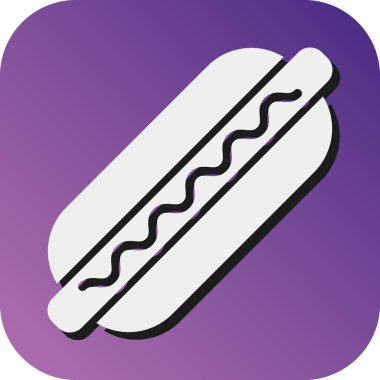 Kişisel ve ticari kullanım için Hot Dog Vector Glyph Gradyan Arkaplan Simgesi