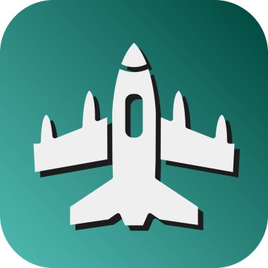 Kişisel ve ticari kullanım için Jet Vektörü Glyph Gradyan Arkaplan Simgesi