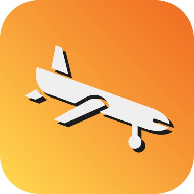 Kişisel ve ticari kullanım için İniş Vektörü Glyph Gradyan Arkaplan Simgesi