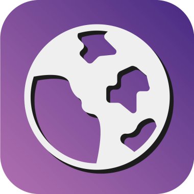 Kişisel ve Ticari Kullanım için Dünya Vektörü Glyph Gradyan Arkaplan Simgesi