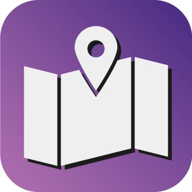 Kişisel ve ticari kullanım için Harita Vektörü Glyph Gradyan Arkaplan Simgesi