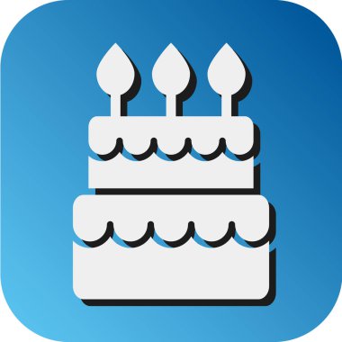 Kişisel ve ticari kullanım için Kek Vektörü Glyph Gradyan Arkaplan Simgesi