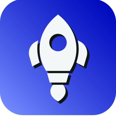 Kişisel ve Ticari Kullanım için Roket Vektörü Glyph Gradyan Arkaplan Simgesi