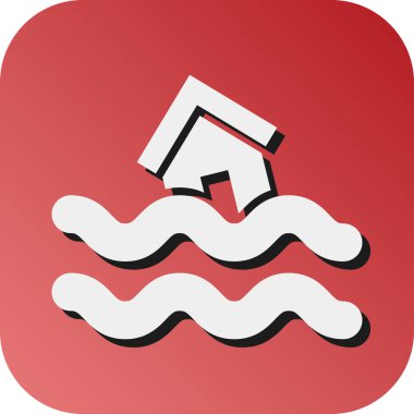 Kişisel ve Ticari Kullanım İçin Sel Sembol Vektörü Glyph Gradyan Arkaplan Simgesi