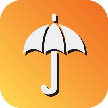 Kişisel ve Ticari Kullanım için Şemsiye Vektörü Glyph Gradyan Arkaplan Simgesi