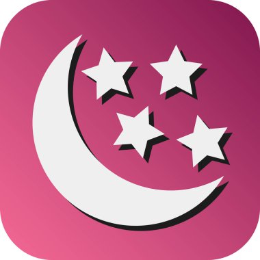 Kişisel ve ticari kullanım için Ay ve Yıldız Vektörü Vektör Gradyan Arkaplan Simgesi